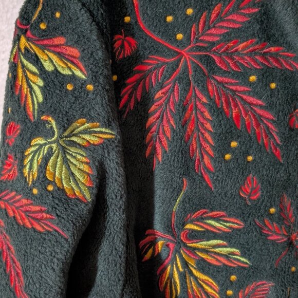 Vintage Bob Mackie Wearable Art Embroidered Autumn Leaf Jacket Artsy Maximalist - Picture 3 of 8